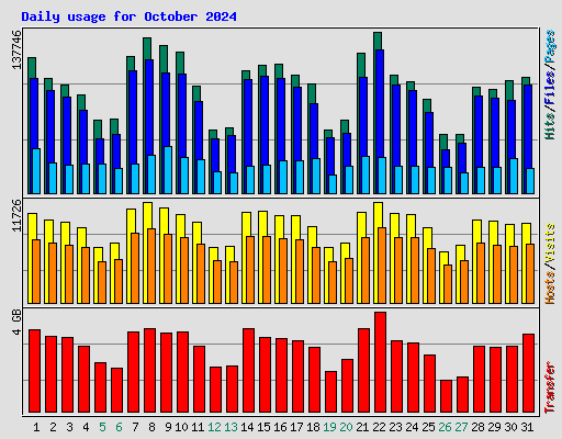 Daily usage for October 2024