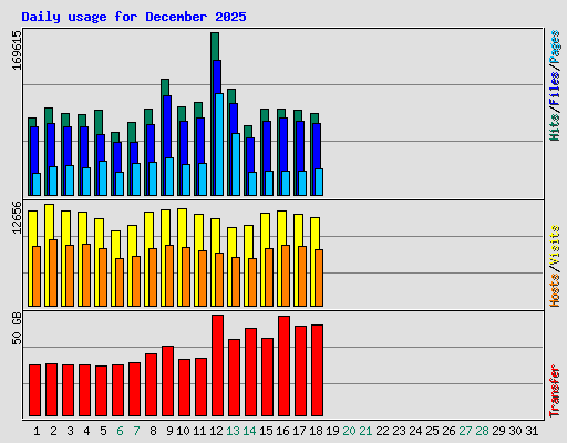Daily usage for December 2025