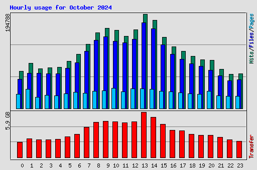 Hourly usage for October 2024